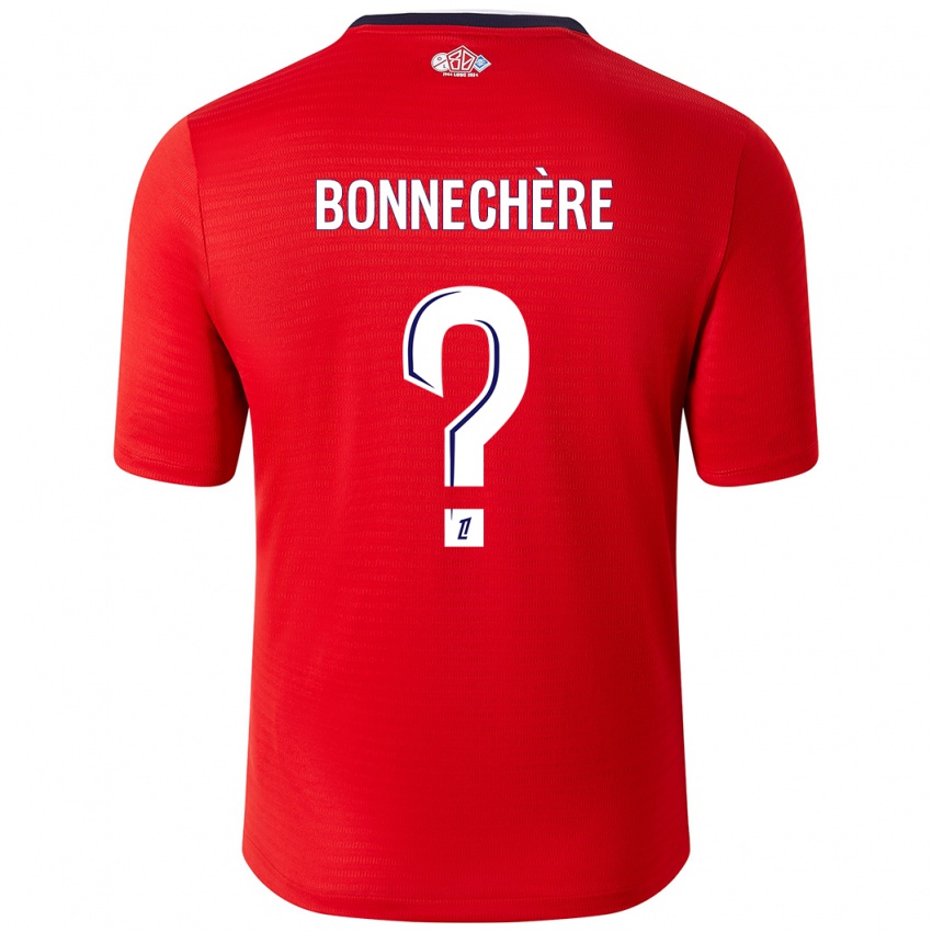 Bambino Maglia Victor Bonnechère #0 Rosso Bianco Kit Gara Home 2024/25 Maglietta