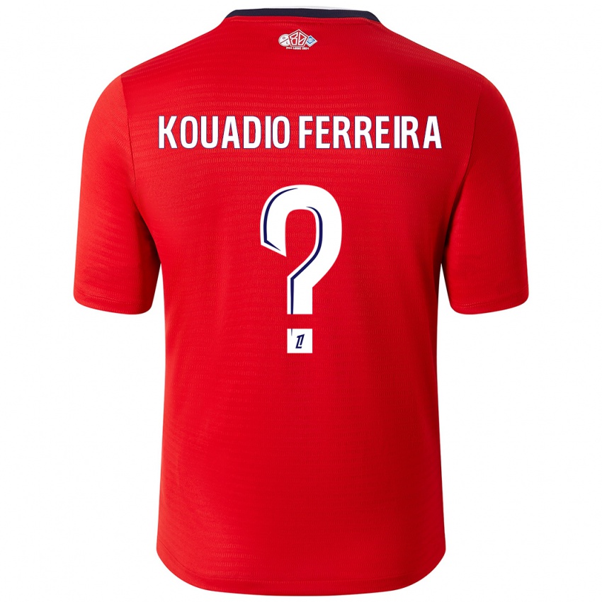 Bambino Maglia Wilfrid Kouadio Ferreira #0 Rosso Bianco Kit Gara Home 2024/25 Maglietta