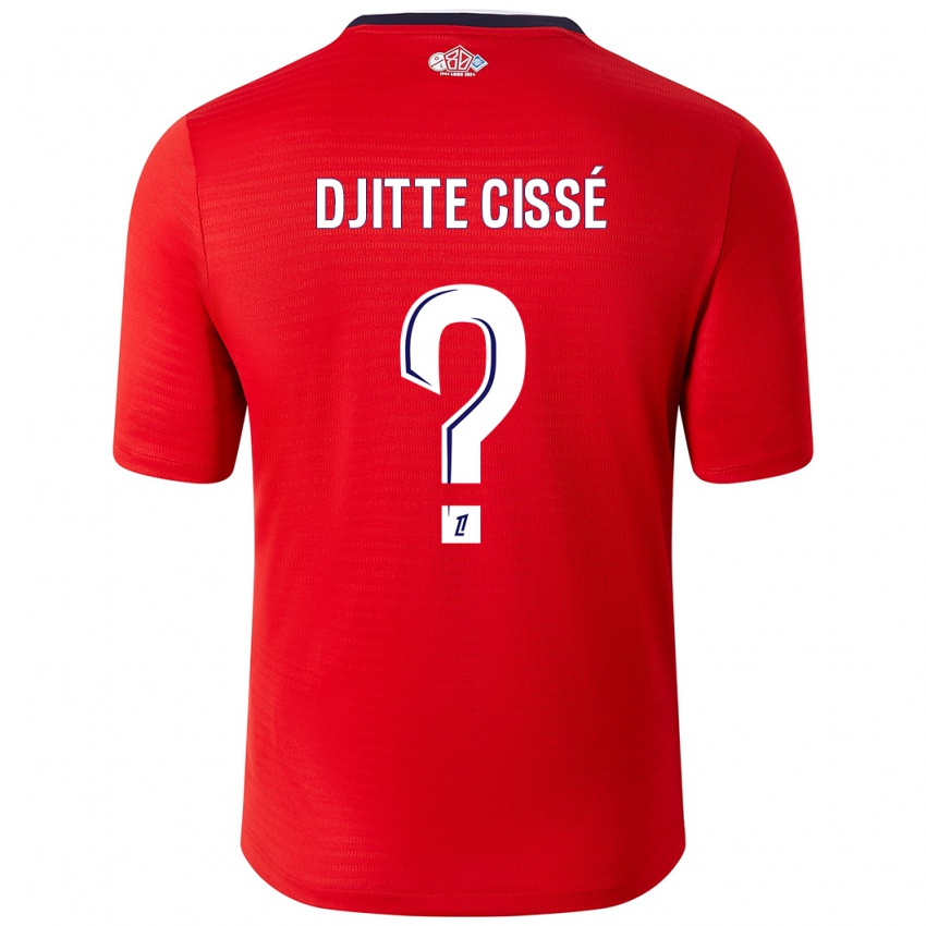 Bambino Maglia Babacar Djitte Cissé #0 Rosso Bianco Kit Gara Home 2024/25 Maglietta