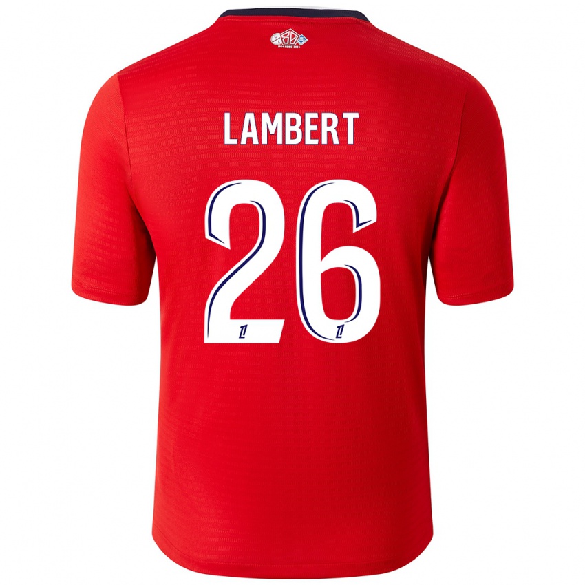 Bambino Maglia Anaïs Lambert #26 Rosso Bianco Kit Gara Home 2024/25 Maglietta