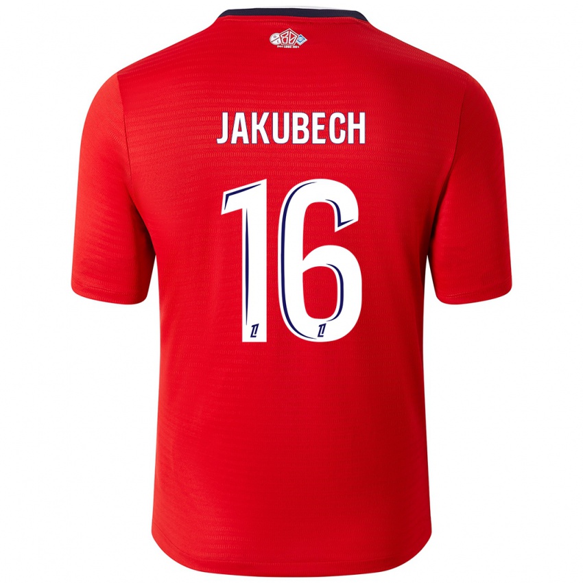 Bambino Maglia Adam Jakubech #16 Rosso Bianco Kit Gara Home 2024/25 Maglietta