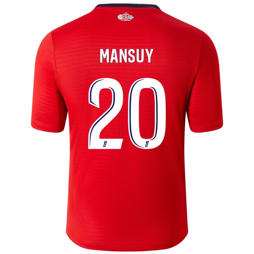 Bambino Maglia Heloise Mansuy #20 Rosso Bianco Kit Gara Home 2024/25 Maglietta