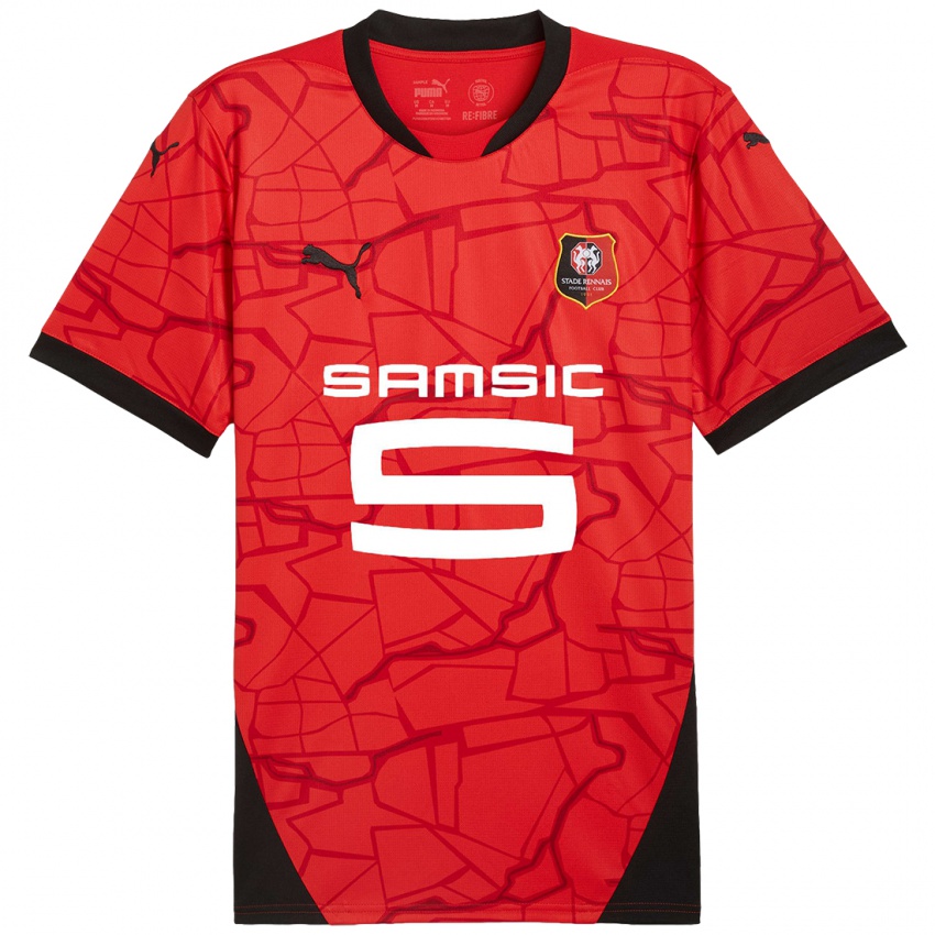 Bambino Maglia Mikayil Faye #0 Rosso Nero Kit Gara Home 2024/25 Maglietta