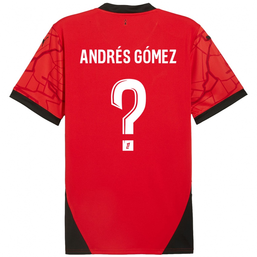 Bambino Maglia Carlos Andrés Gómez #0 Rosso Nero Kit Gara Home 2024/25 Maglietta