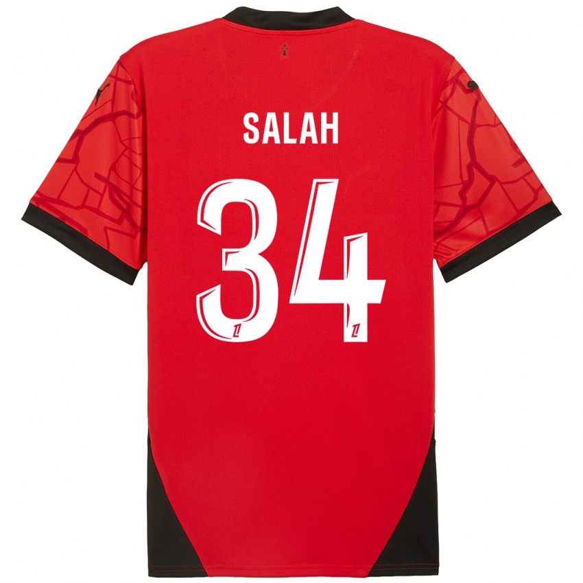 Bambino Maglia Ibrahim Salah #34 Rosso Nero Kit Gara Home 2024/25 Maglietta