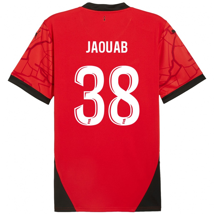 Bambino Maglia Mohamed Jaouab #38 Rosso Nero Kit Gara Home 2024/25 Maglietta