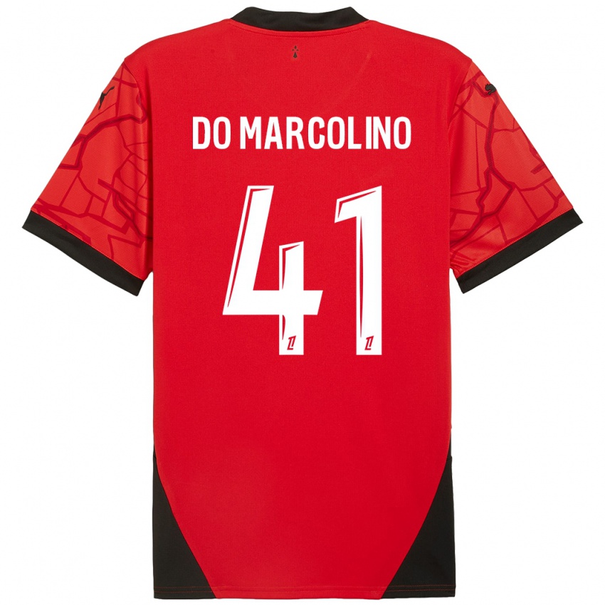 Bambino Maglia Alan Do Marcolino #41 Rosso Nero Kit Gara Home 2024/25 Maglietta