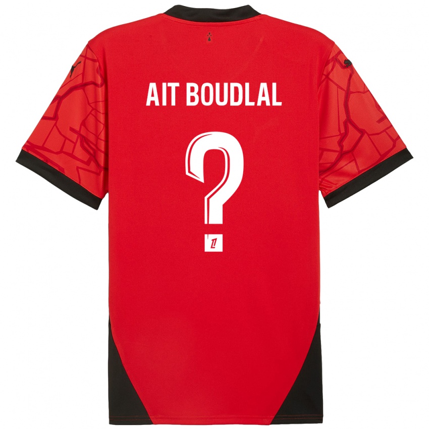 Bambino Maglia Abdelhamid Ait Boudlal #0 Rosso Nero Kit Gara Home 2024/25 Maglietta