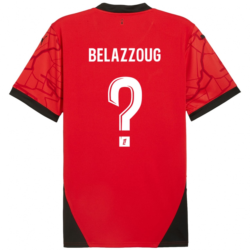 Bambino Maglia Kilian Belazzoug #0 Rosso Nero Kit Gara Home 2024/25 Maglietta