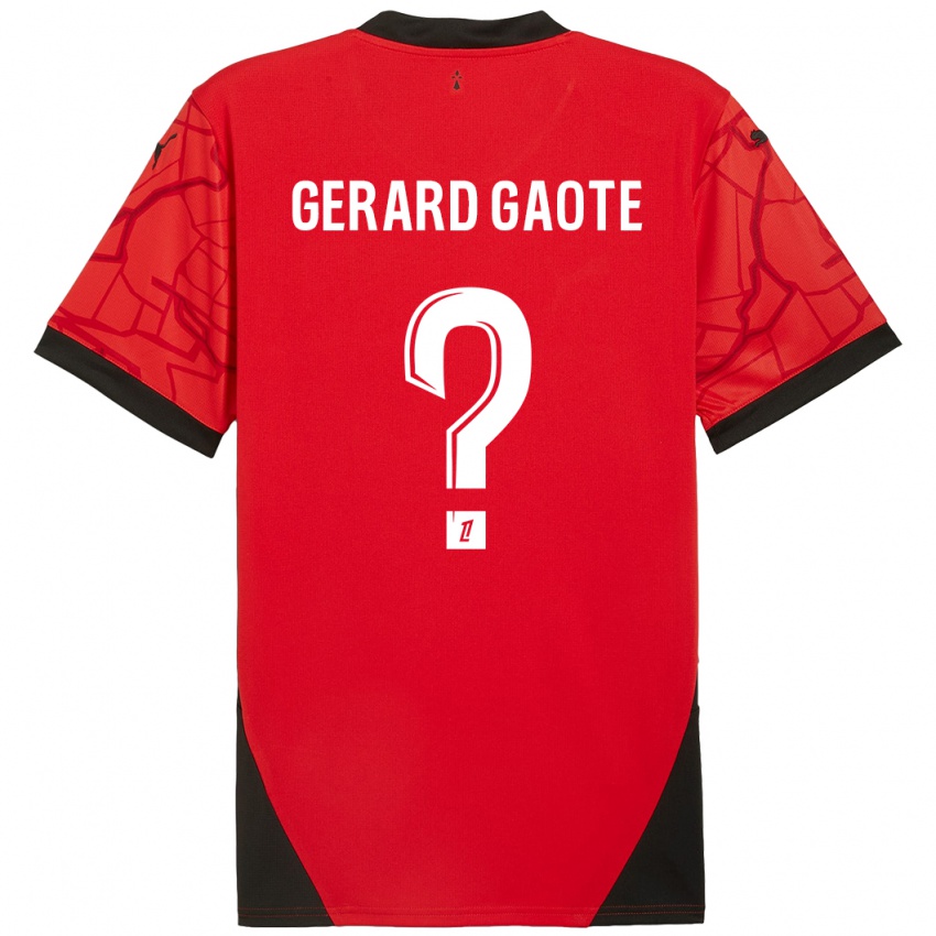 Bambino Maglia Steven Gerard Gaote #0 Rosso Nero Kit Gara Home 2024/25 Maglietta