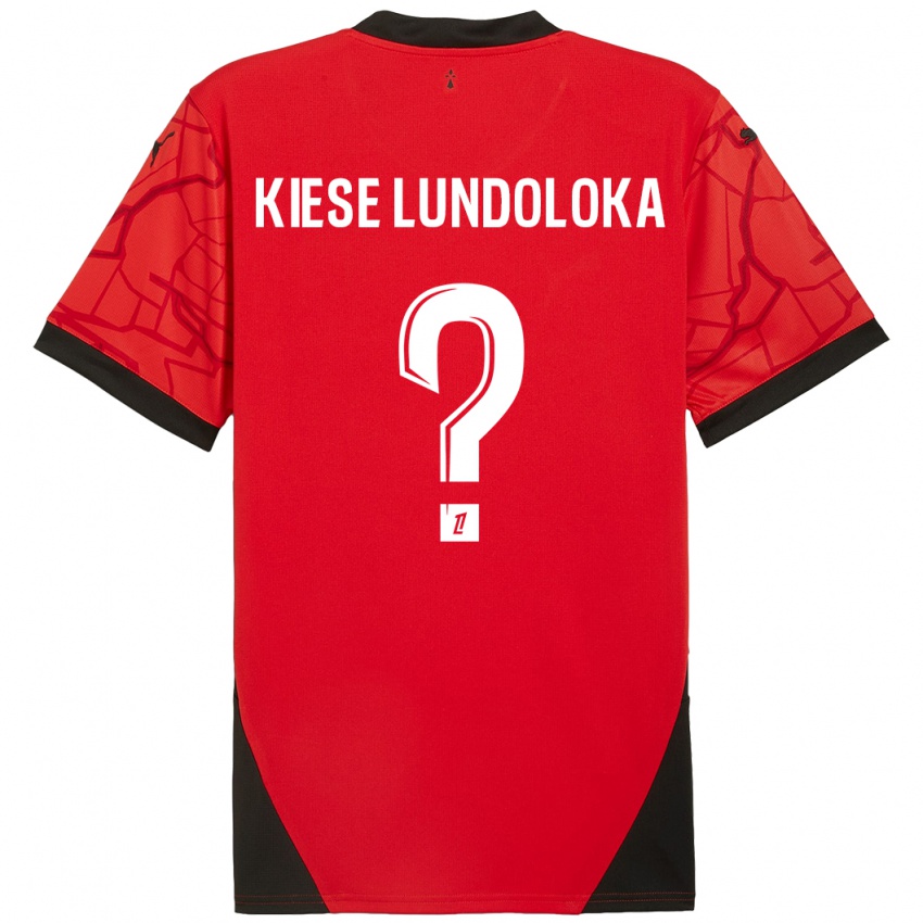 Bambino Maglia Jeanslor Kiese Lundoloka #0 Rosso Nero Kit Gara Home 2024/25 Maglietta