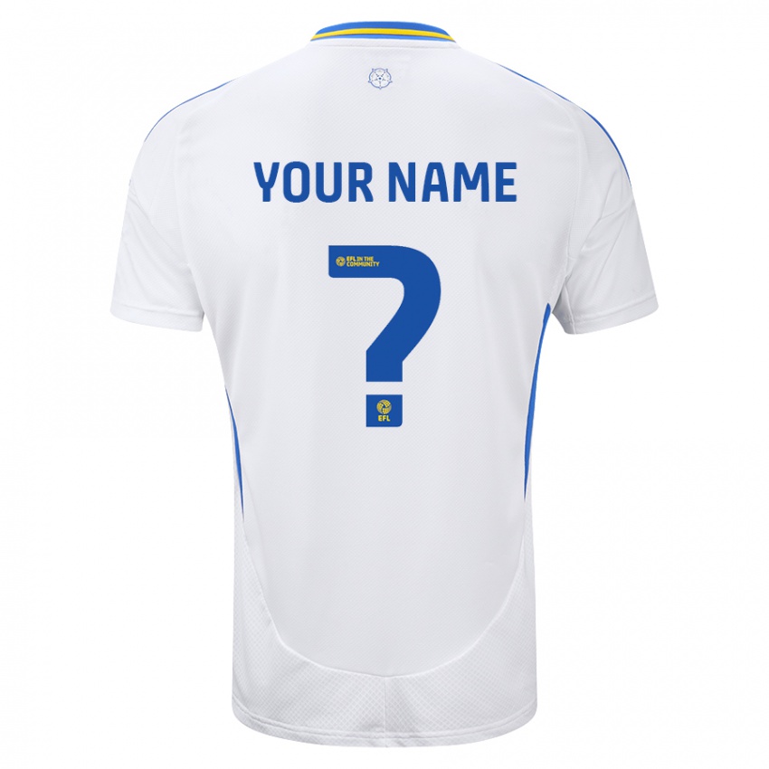 Bambino Maglia Il Tuo Nome #0 Bianco Blu Kit Gara Home 2024/25 Maglietta