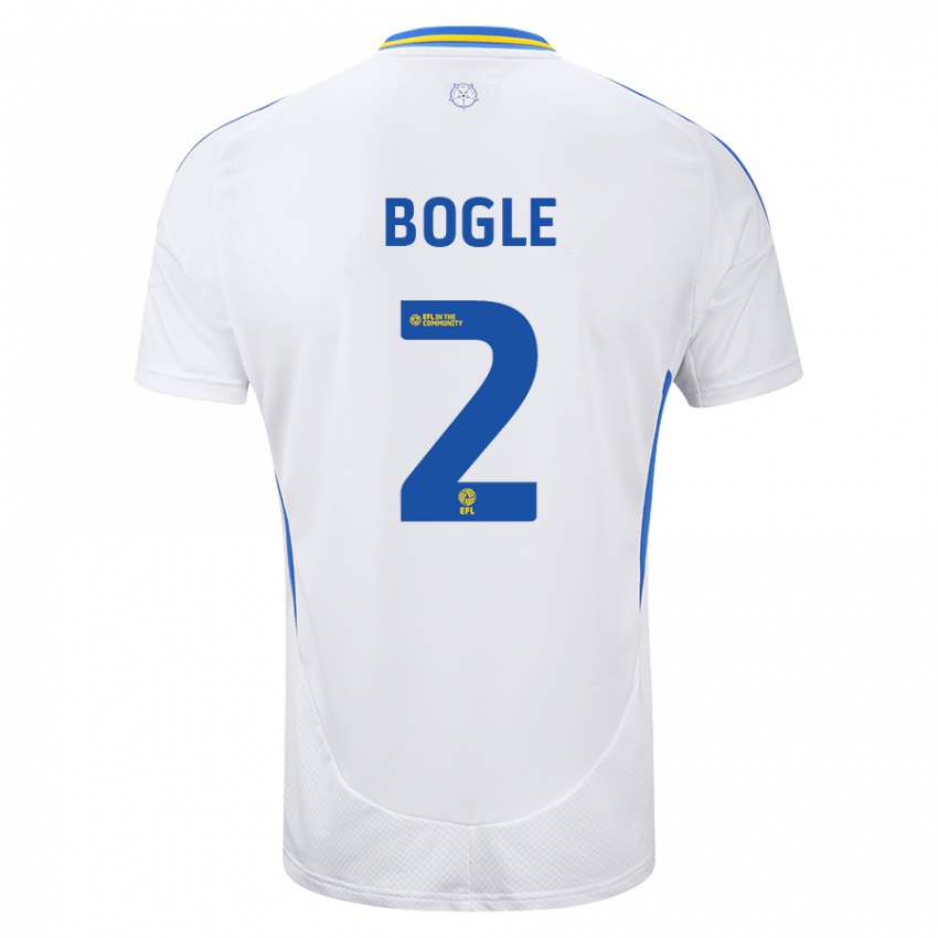 Bambino Maglia Jayden Bogle #2 Bianco Blu Kit Gara Home 2024/25 Maglietta