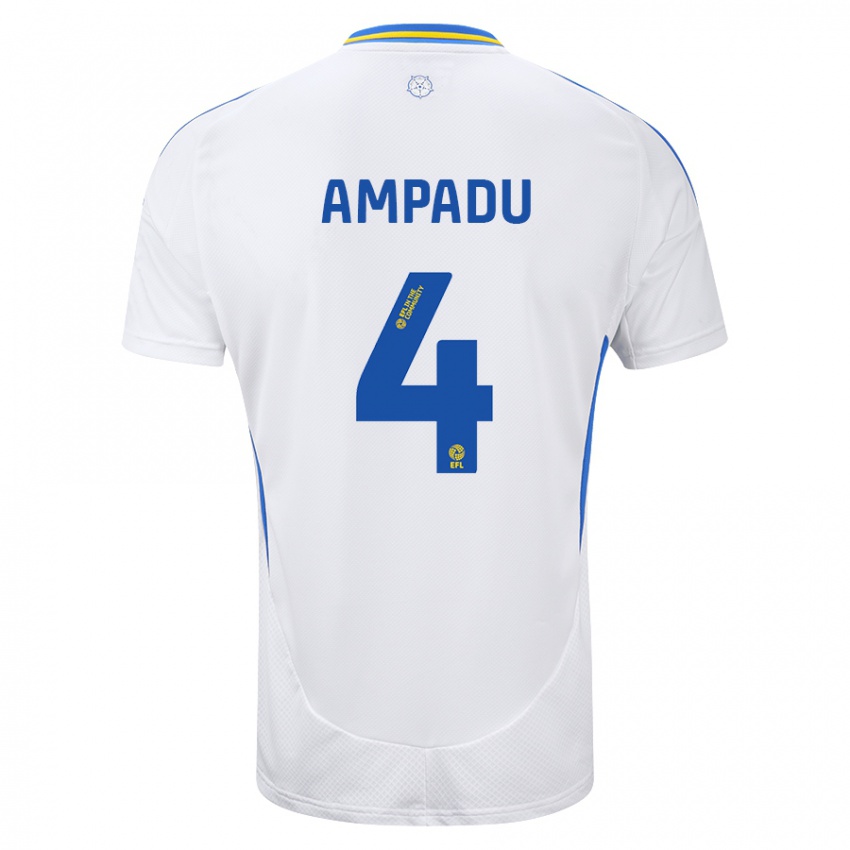 Bambino Maglia Ethan Ampadu #4 Bianco Blu Kit Gara Home 2024/25 Maglietta