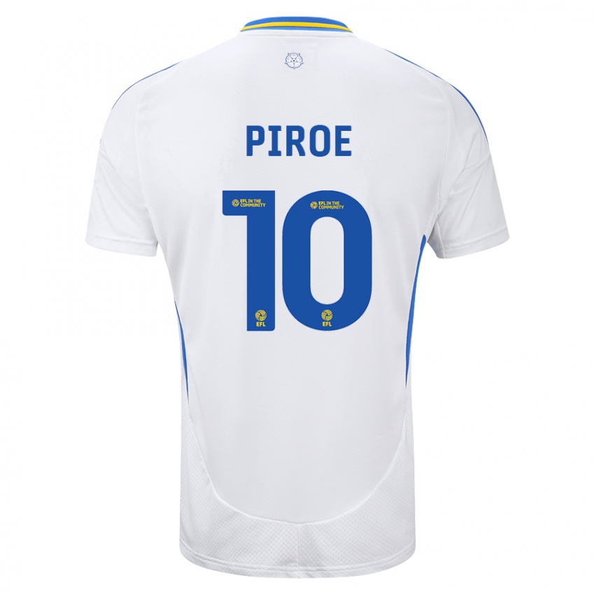 Bambino Maglia Joël Piroe #10 Bianco Blu Kit Gara Home 2024/25 Maglietta