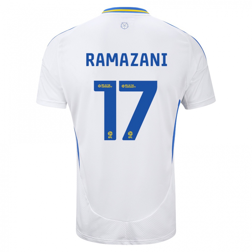 Bambino Maglia Largie Ramazani #17 Bianco Blu Kit Gara Home 2024/25 Maglietta