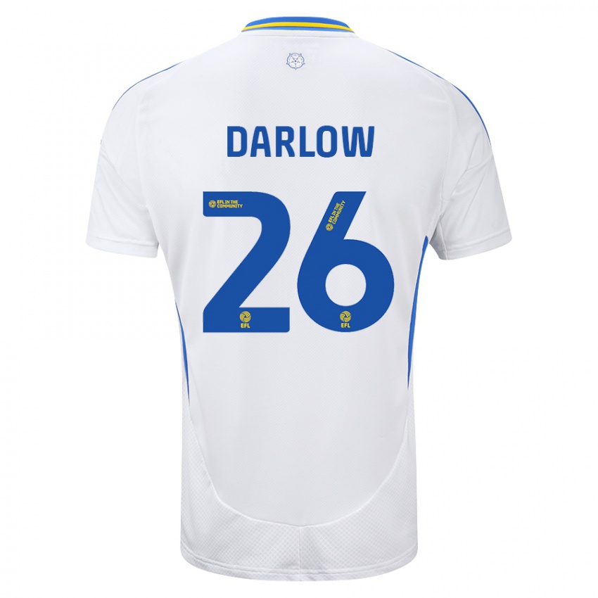 Bambino Maglia Karl Darlow #26 Bianco Blu Kit Gara Home 2024/25 Maglietta