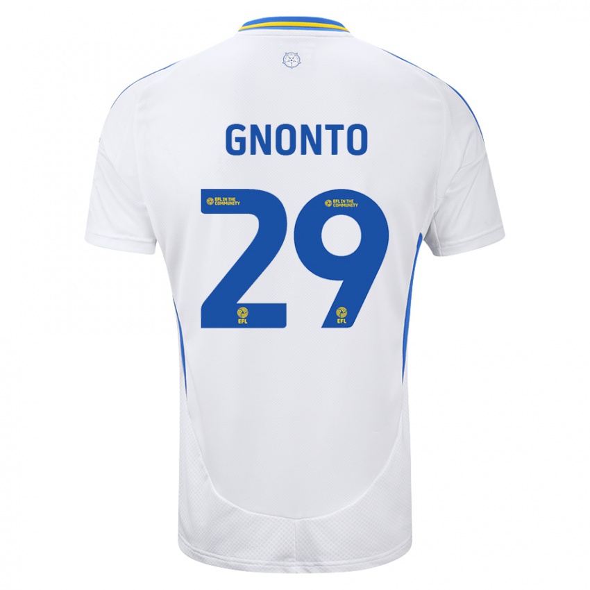 Bambino Maglia Wilfried Gnonto #29 Bianco Blu Kit Gara Home 2024/25 Maglietta