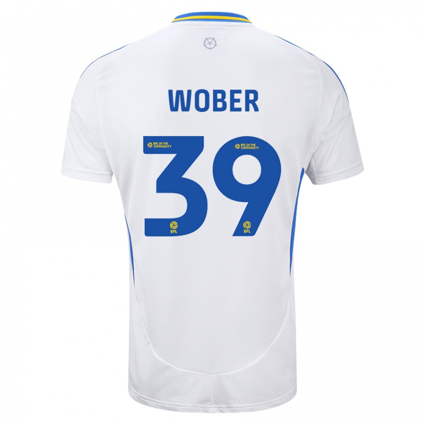 Bambino Maglia Maximilian Wöber #39 Bianco Blu Kit Gara Home 2024/25 Maglietta