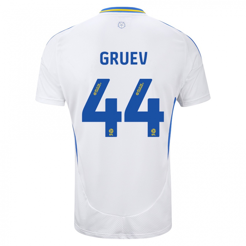 Bambino Maglia Ilia Gruev #44 Bianco Blu Kit Gara Home 2024/25 Maglietta