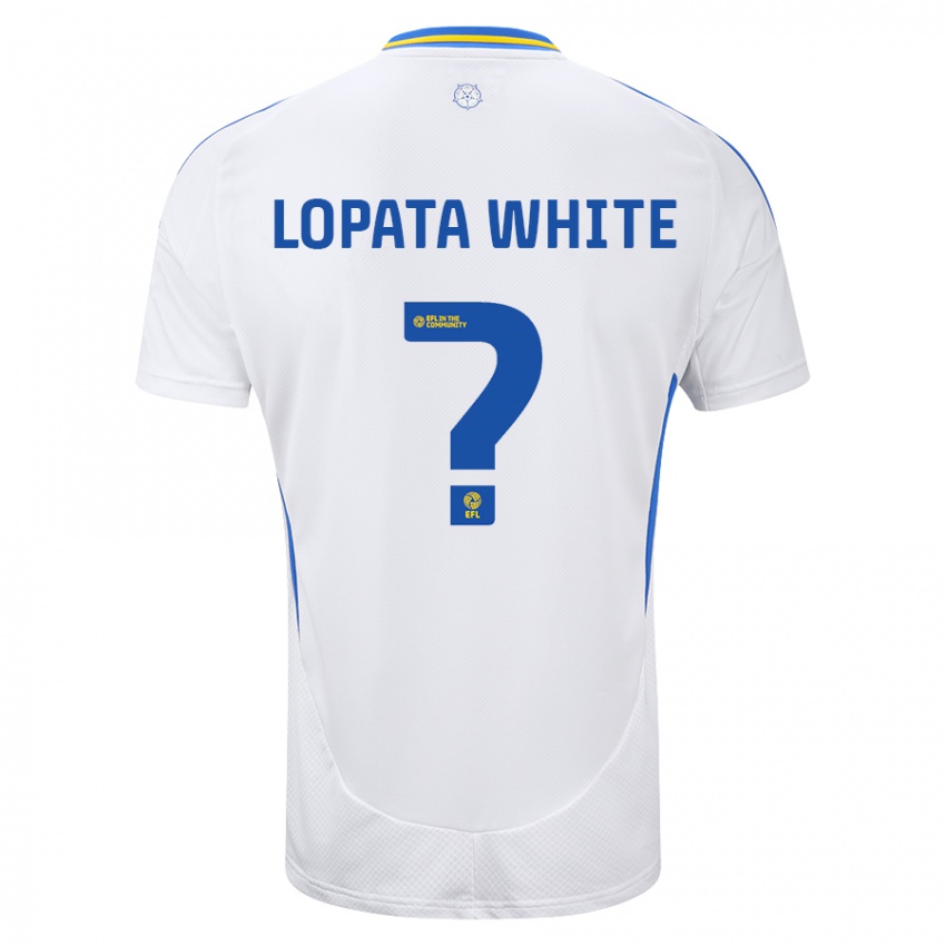 Bambino Maglia Reuben Lopata-White #0 Bianco Blu Kit Gara Home 2024/25 Maglietta