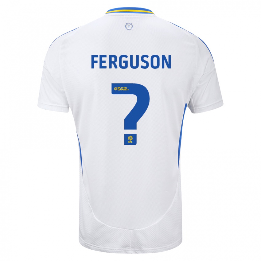 Bambino Maglia Connor Ferguson #0 Bianco Blu Kit Gara Home 2024/25 Maglietta