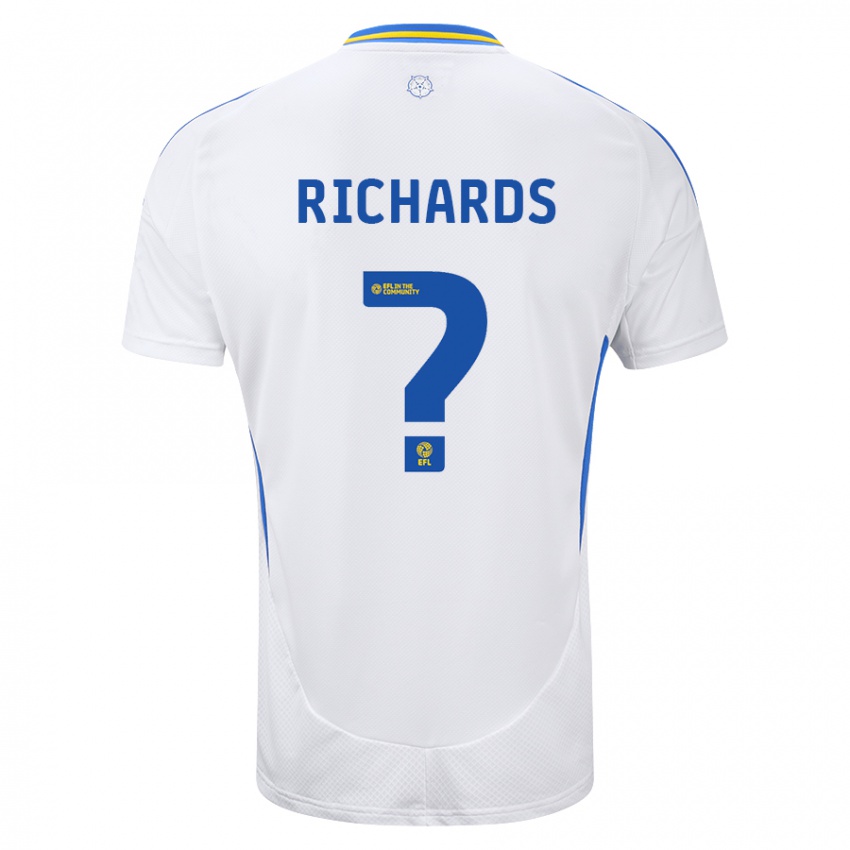 Bambino Maglia Joe Richards #0 Bianco Blu Kit Gara Home 2024/25 Maglietta