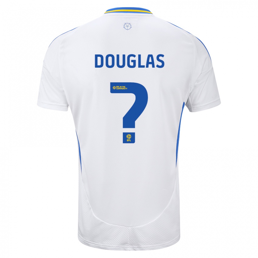 Bambino Maglia Connor Douglas #0 Bianco Blu Kit Gara Home 2024/25 Maglietta