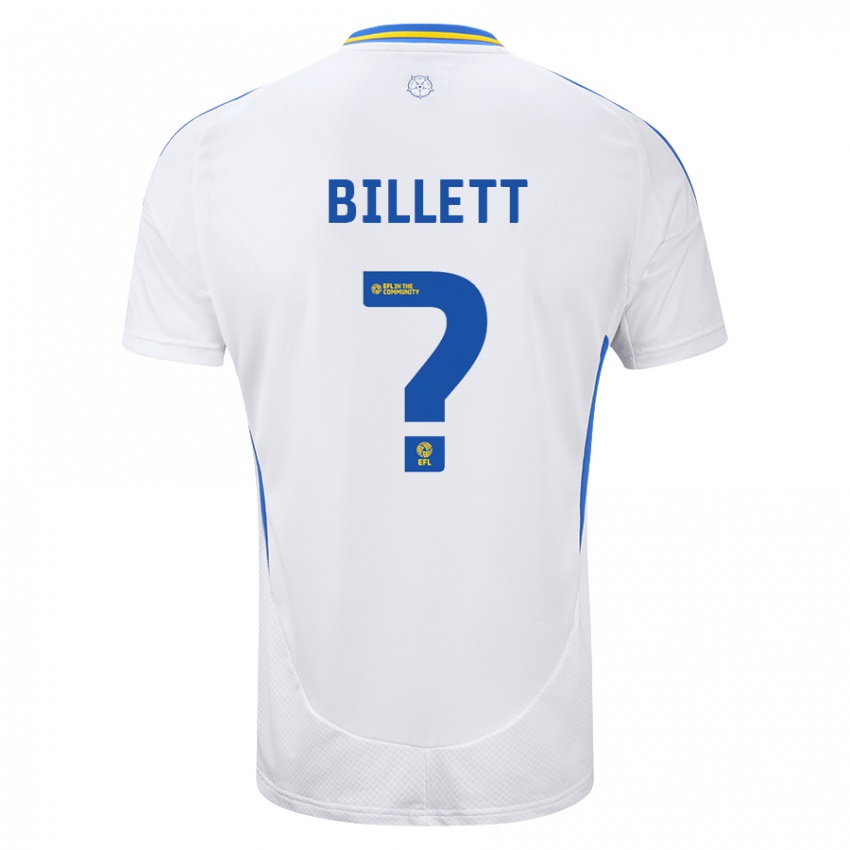 Bambino Maglia Joe Billett #0 Bianco Blu Kit Gara Home 2024/25 Maglietta