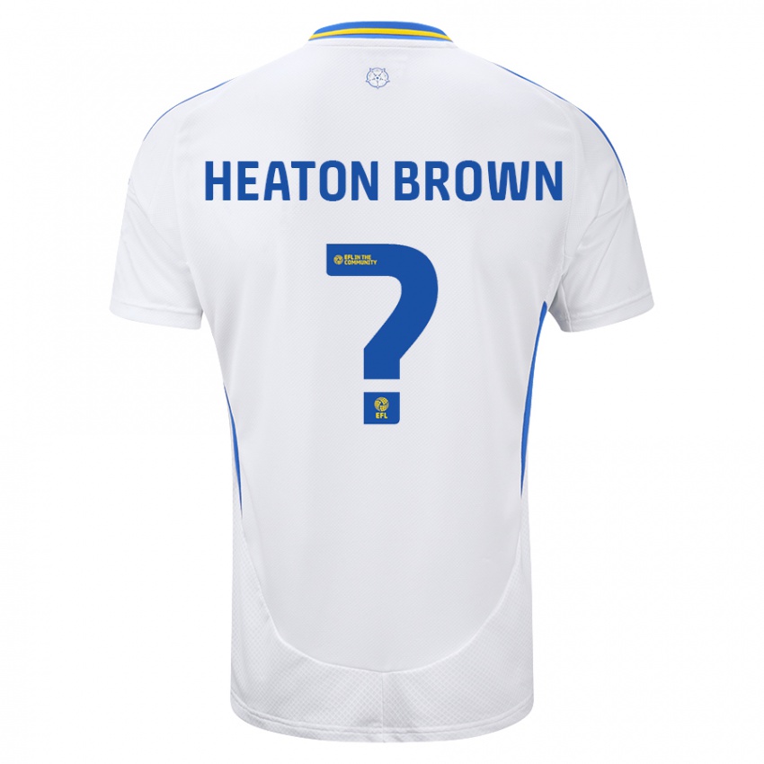 Bambino Maglia Heaton Brown #0 Bianco Blu Kit Gara Home 2024/25 Maglietta