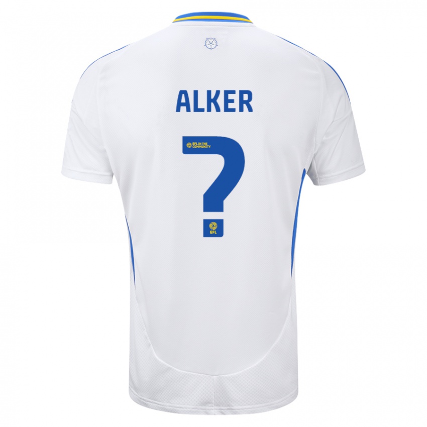 Bambino Maglia Samuel Alker #0 Bianco Blu Kit Gara Home 2024/25 Maglietta