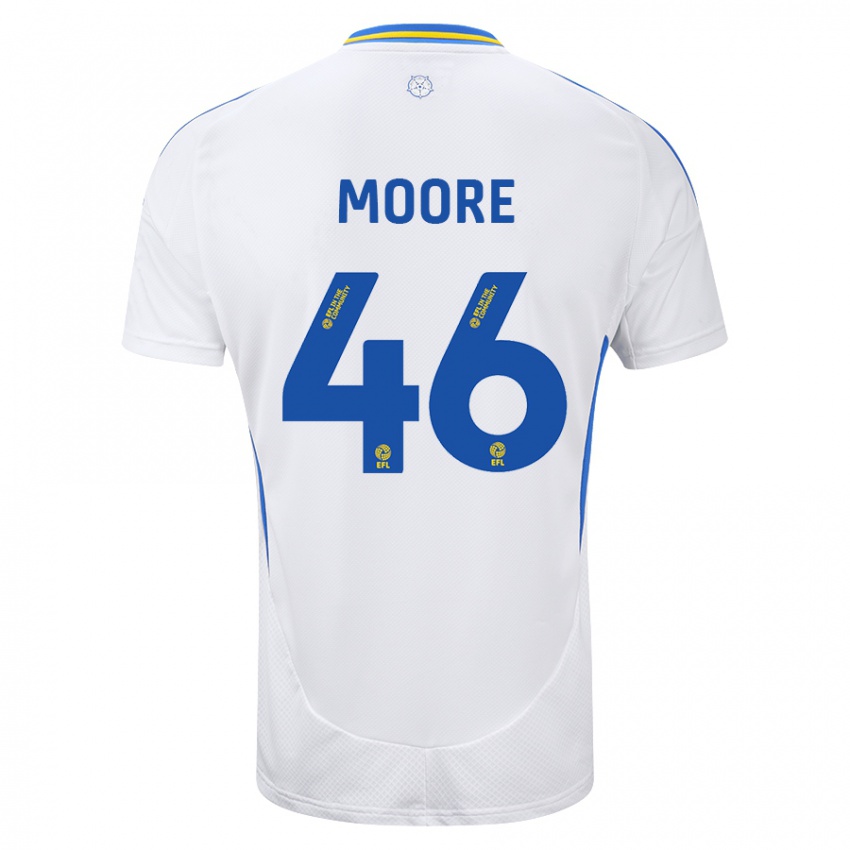 Bambino Maglia Kris Moore #46 Bianco Blu Kit Gara Home 2024/25 Maglietta