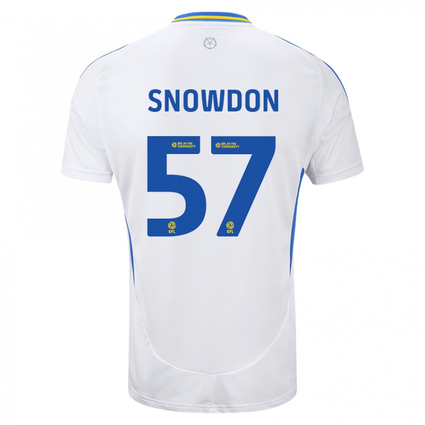 Bambino Maglia Joe Snowdon #57 Bianco Blu Kit Gara Home 2024/25 Maglietta