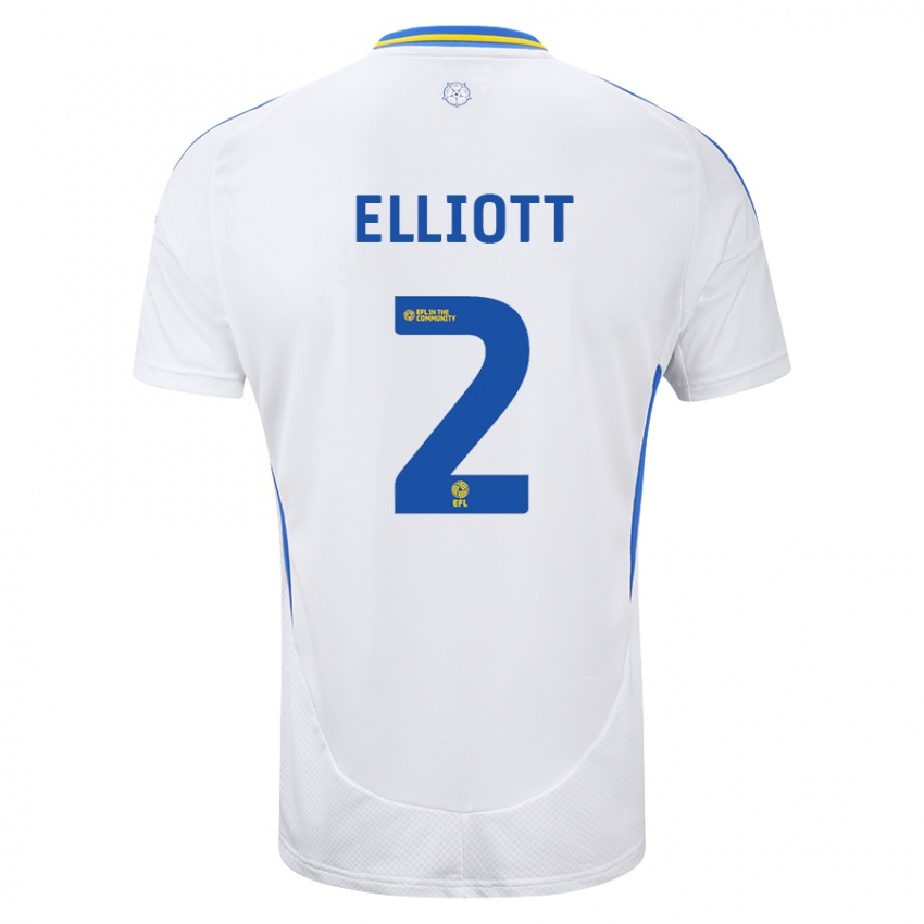 Bambino Maglia Izzy Elliott #2 Bianco Blu Kit Gara Home 2024/25 Maglietta