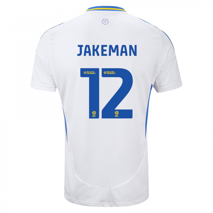 Bambino Maglia Harriet Jakeman #12 Bianco Blu Kit Gara Home 2024/25 Maglietta