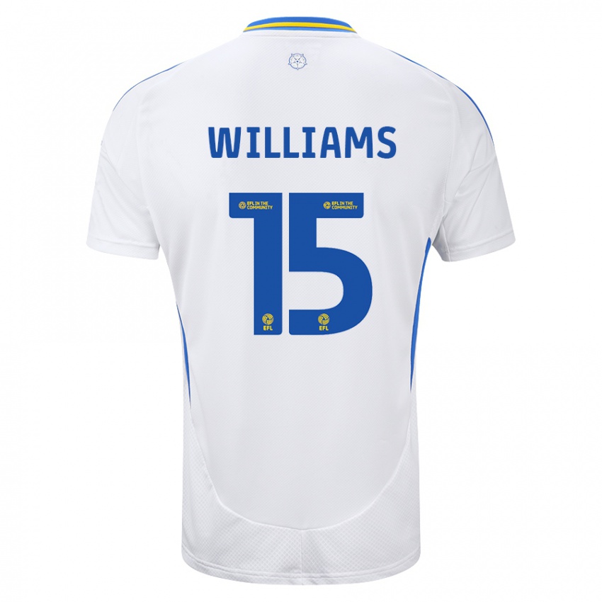 Bambino Maglia Paige Williams #15 Bianco Blu Kit Gara Home 2024/25 Maglietta