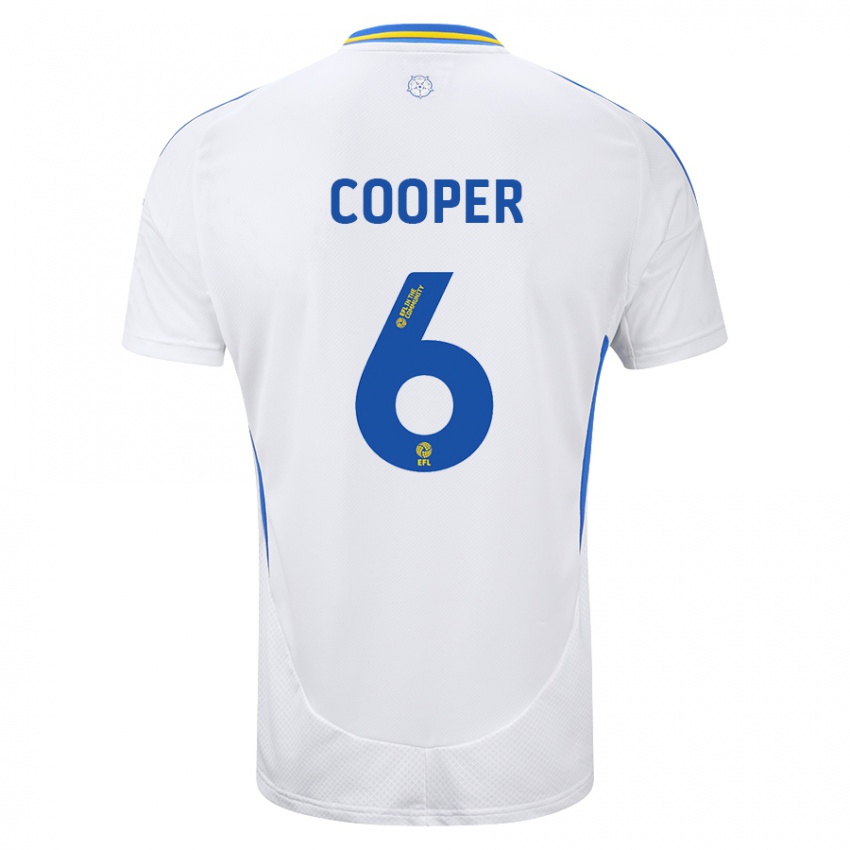 Bambino Maglia Liam Cooper #6 Bianco Blu Kit Gara Home 2024/25 Maglietta