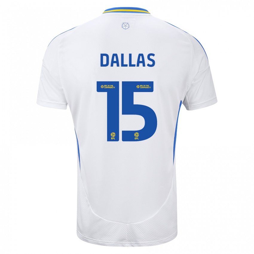 Bambino Maglia Stuart Dallas #15 Bianco Blu Kit Gara Home 2024/25 Maglietta