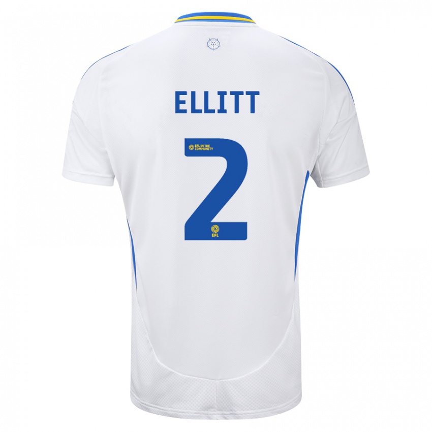 Bambino Maglia Izzy Ellitt #2 Bianco Blu Kit Gara Home 2024/25 Maglietta