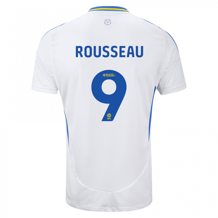 Bambino Maglia Jess Rousseau #9 Bianco Blu Kit Gara Home 2024/25 Maglietta