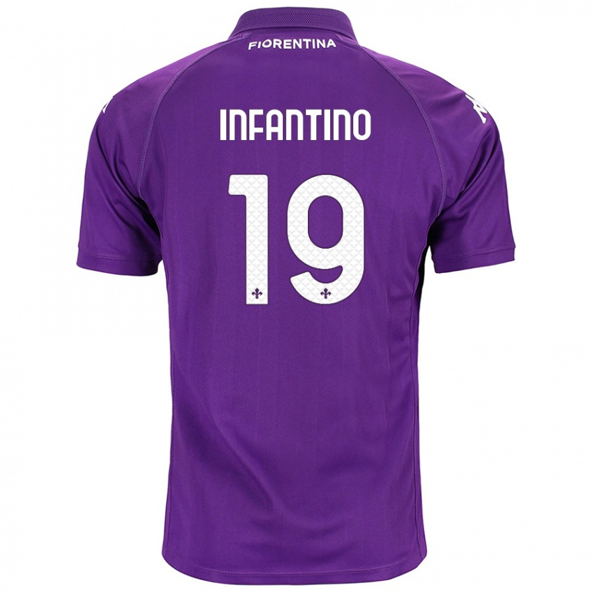 Bambino Maglia Gino Infantino #19 Viola Kit Gara Home 2024/25 Maglietta