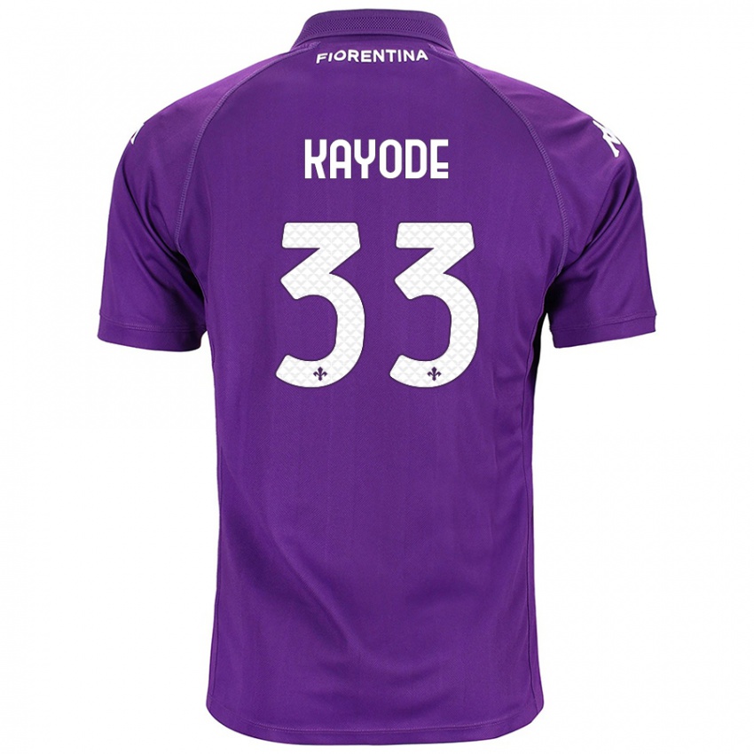 Bambino Maglia Michael Kayode #33 Viola Kit Gara Home 2024/25 Maglietta