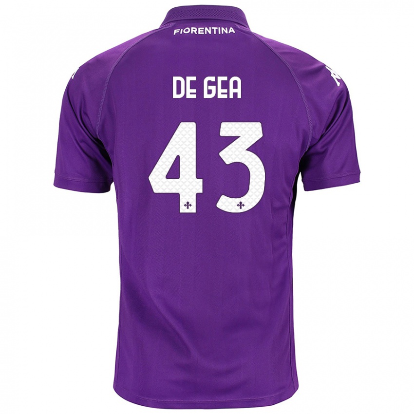 Bambino Maglia David De Gea #43 Viola Kit Gara Home 2024/25 Maglietta