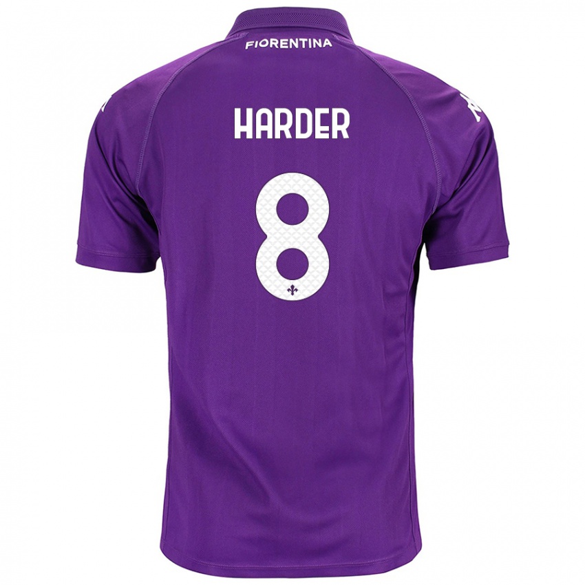 Bambino Maglia Jonas Harder #8 Viola Kit Gara Home 2024/25 Maglietta