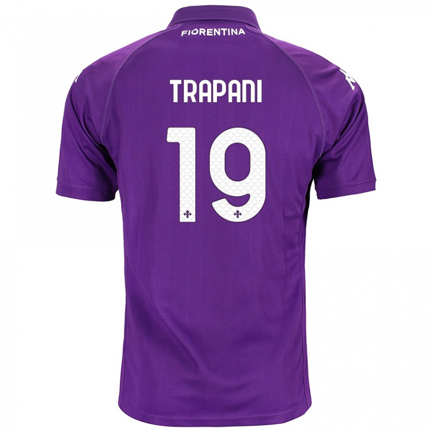 Bambino Maglia Niccolò Trapani #19 Viola Kit Gara Home 2024/25 Maglietta