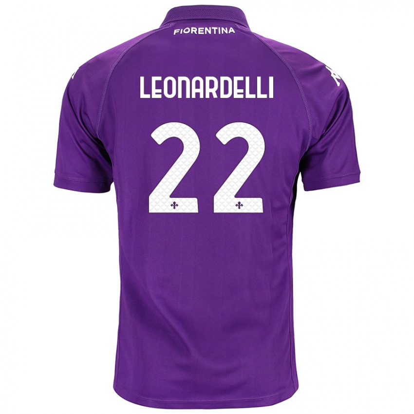 Bambino Maglia Pietro Leonardelli #22 Viola Kit Gara Home 2024/25 Maglietta