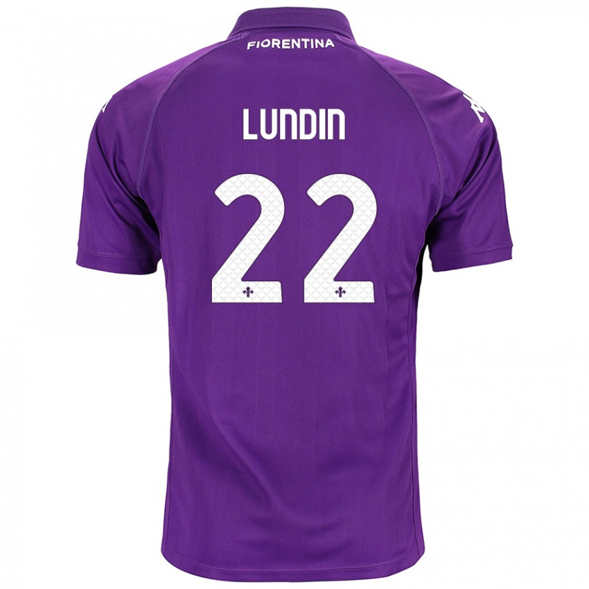 Bambino Maglia Karin Lundin #22 Viola Kit Gara Home 2024/25 Maglietta