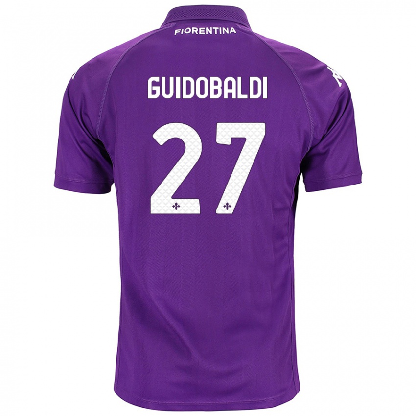 Bambino Maglia Filippo Guidobaldi #27 Viola Kit Gara Home 2024/25 Maglietta