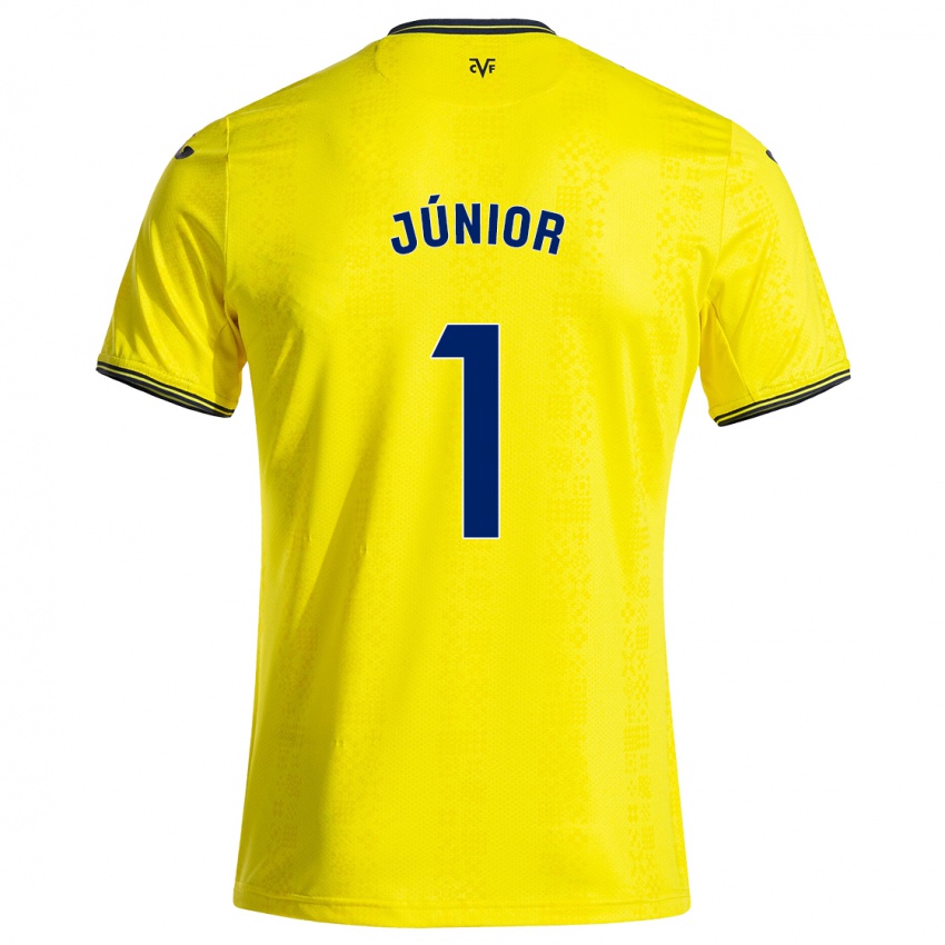 Bambino Maglia Luiz Júnior #1 Giallo Nero Kit Gara Home 2024/25 Maglietta