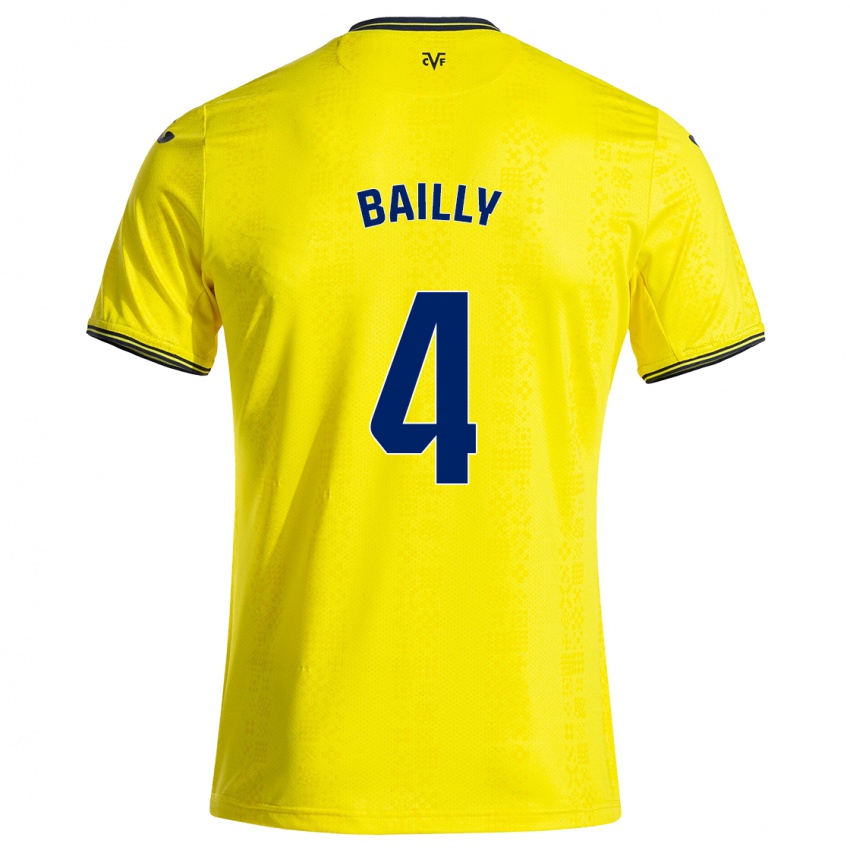 Bambino Maglia Eric Bailly #4 Giallo Nero Kit Gara Home 2024/25 Maglietta